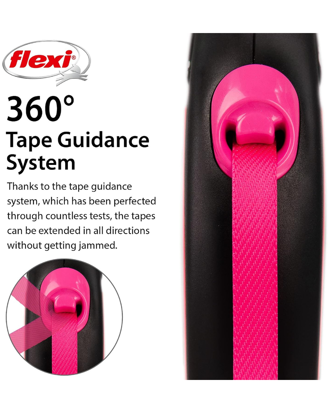 Flexi Neon Pink Retractable Leash