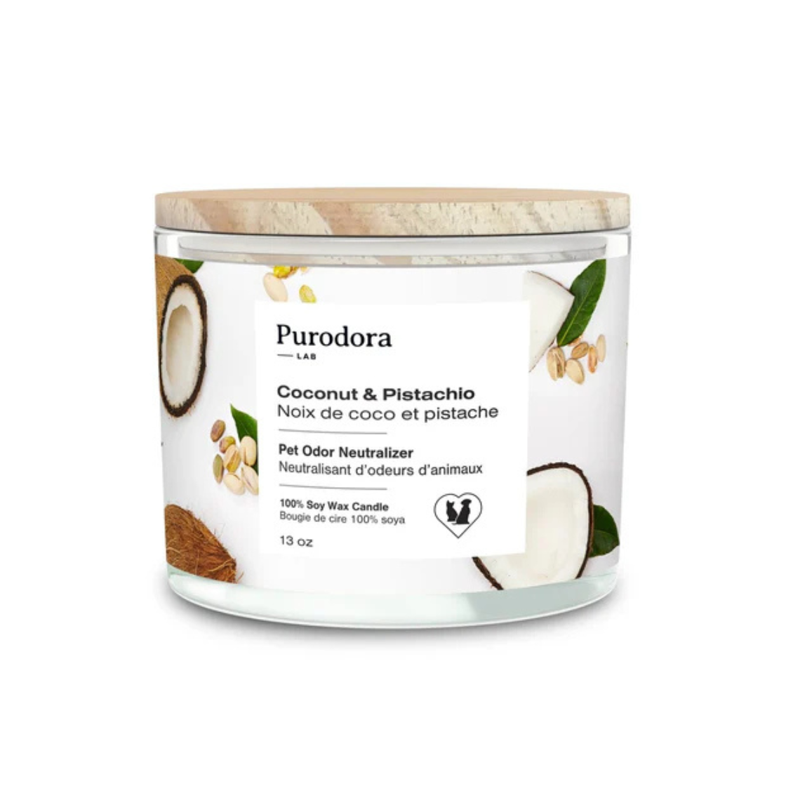 100% Soy Wax Candle with Pet Odor Neutralizer – Coconut and Pistachio