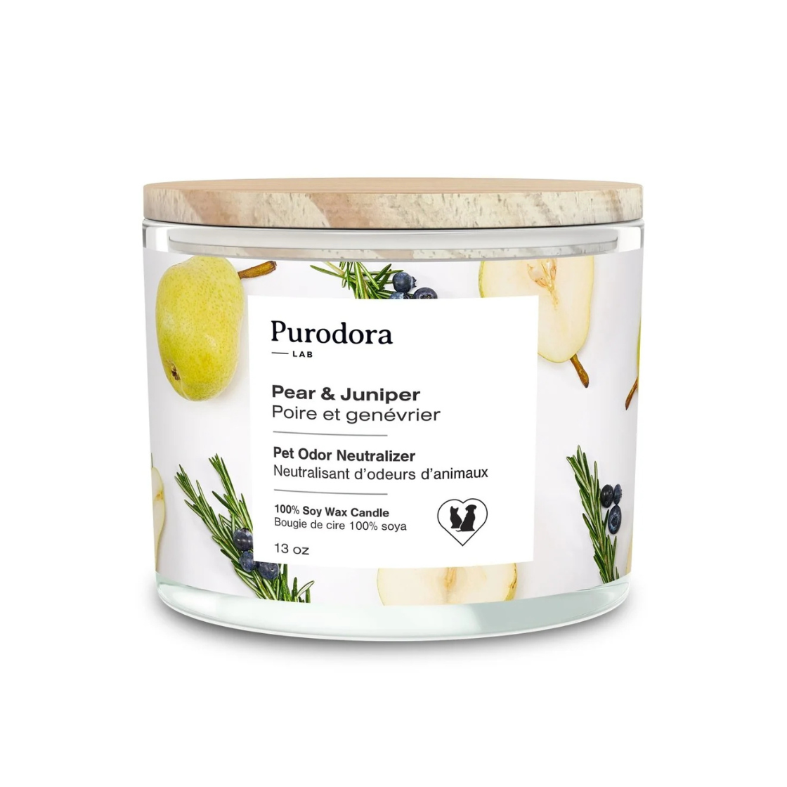 100% Soy Wax Candle and Pet Odor Neutralizer – Pear and Juniper
