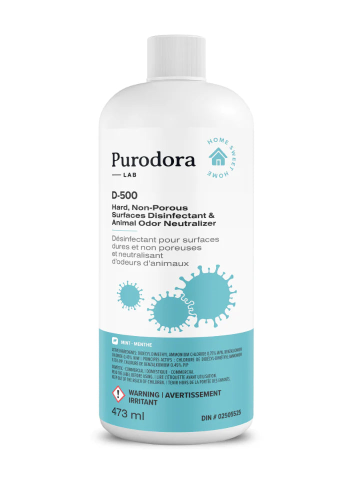 (D-500) Disinfectant for hard and non-porous surfaces and pet odor neutralizer