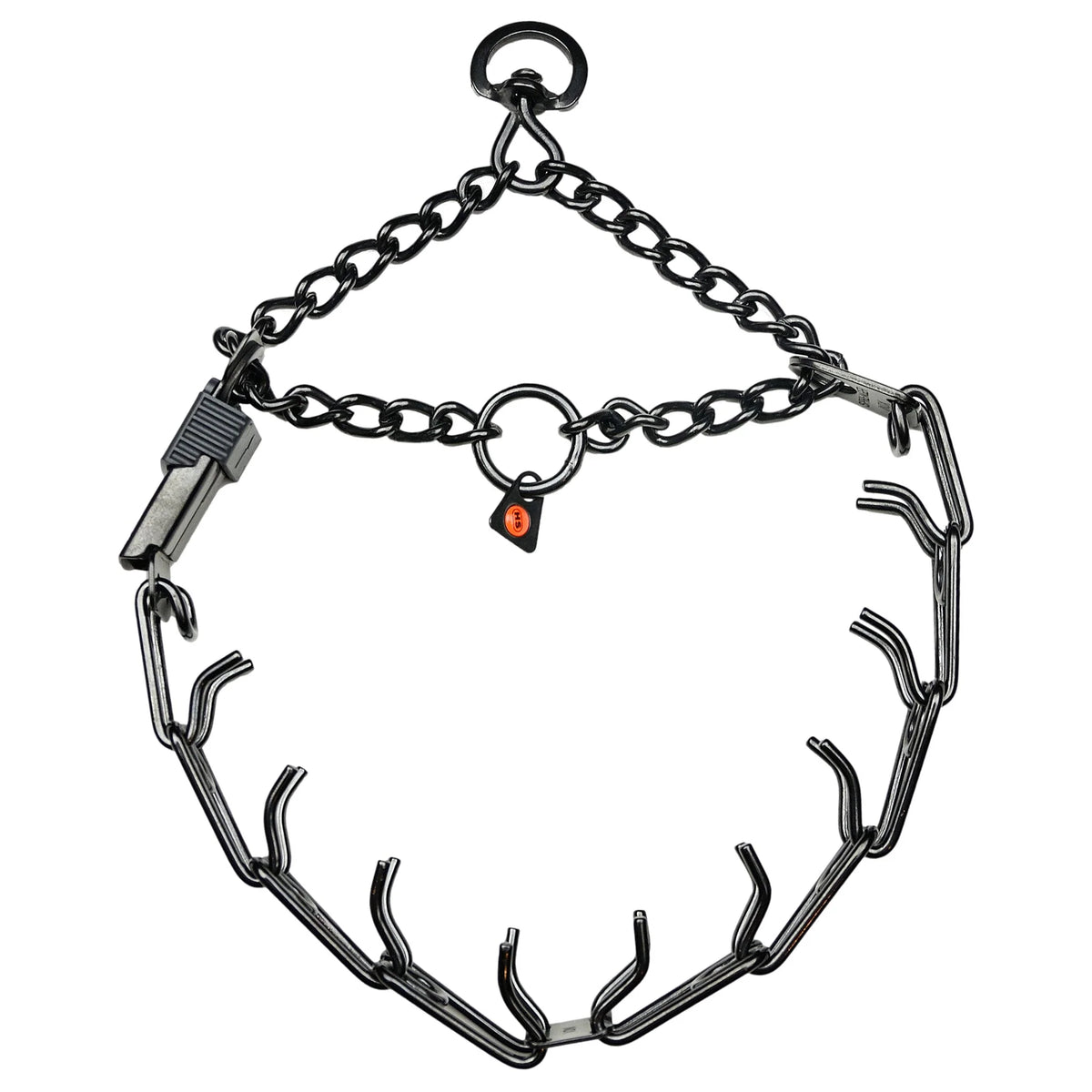 Herm Sprenger Stainless Steel Black Working Dog Collar with Quick Release Clip