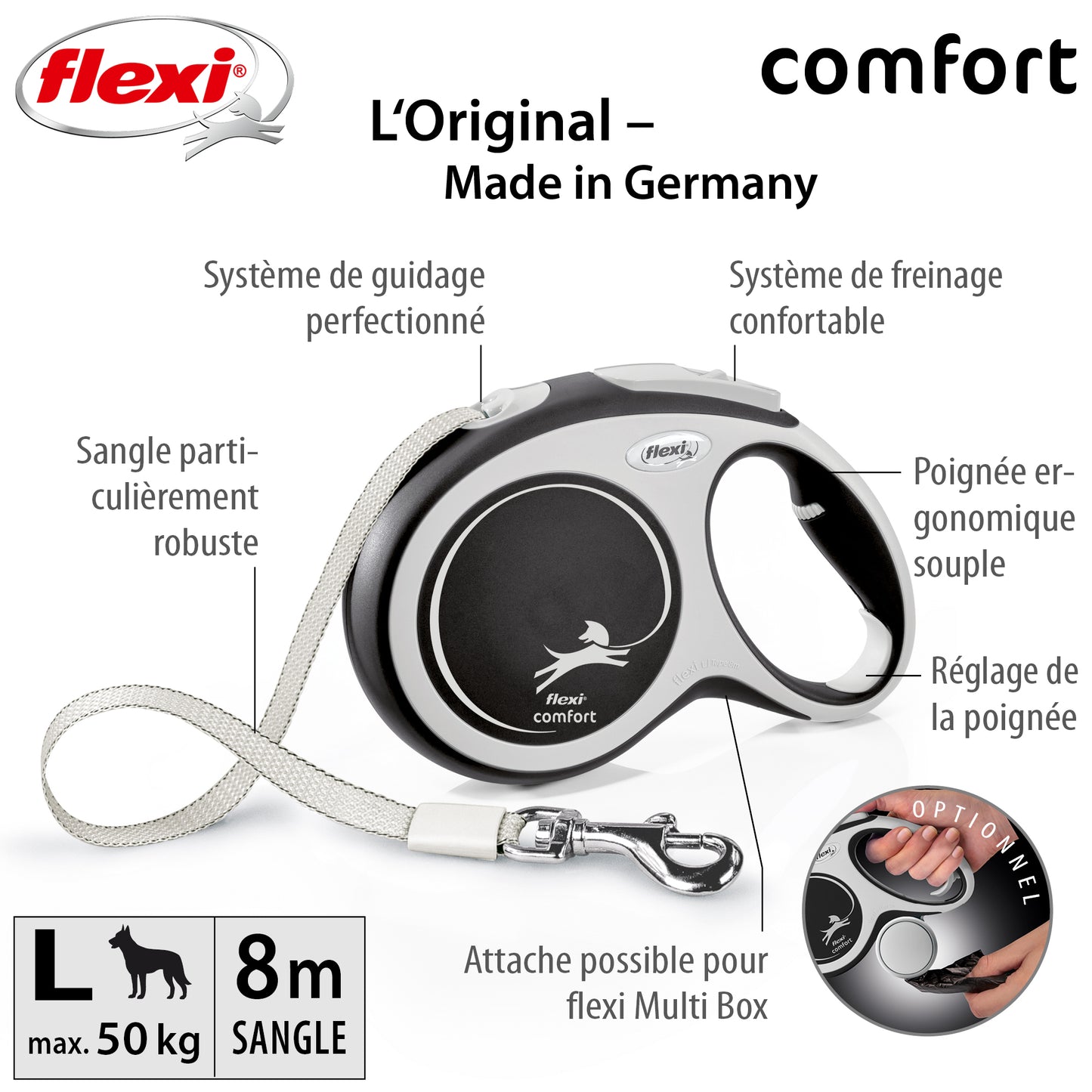 Laisse rétractable Flexi Comfort Tape