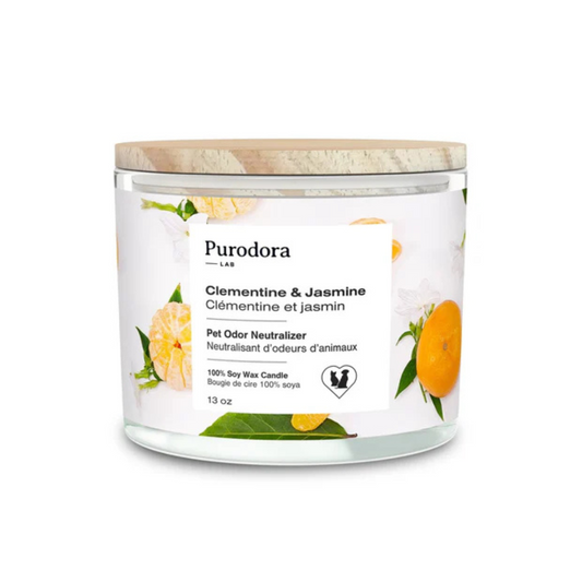 100% Soy Wax Candle and Pet Odor Neutralizer – Clementine and Jasmine