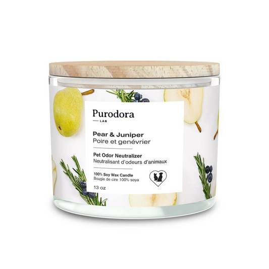 100% Soy Wax Candle and Pet Odor Neutralizer – Pear and Juniper