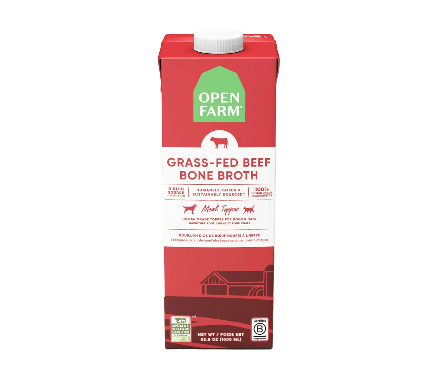 Bouillon d'os de bœuf nourri à l'herbe pour chiens