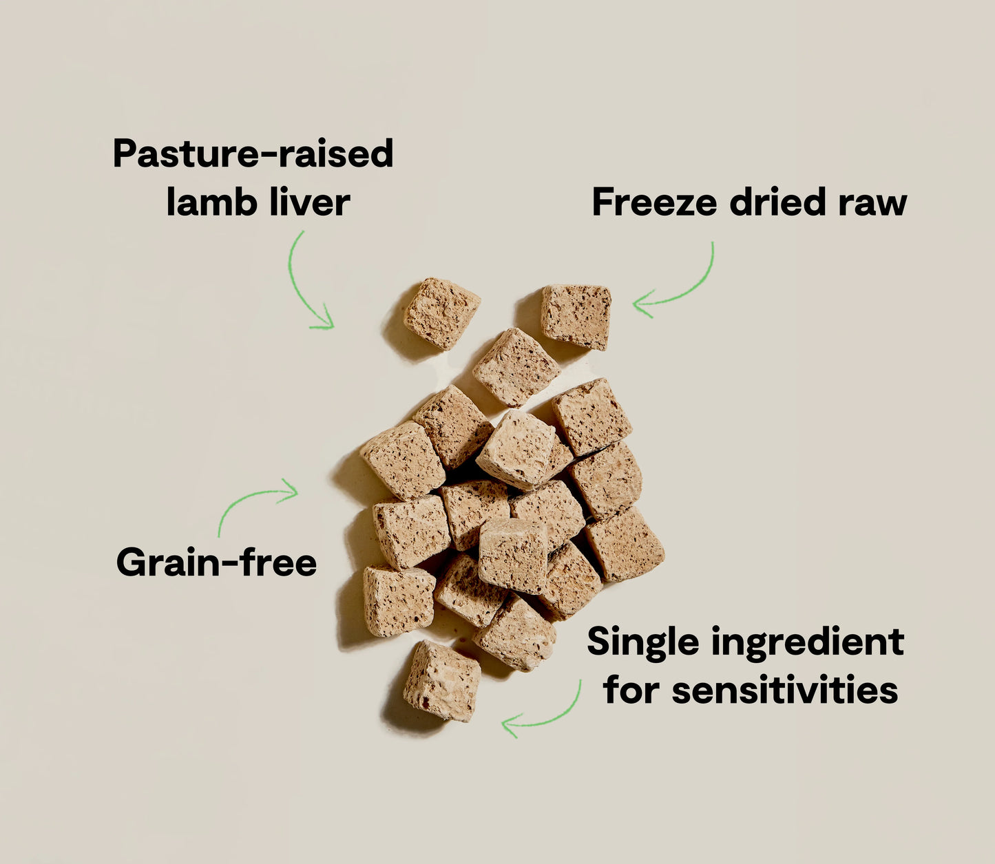 Cubes crus lyophilisés - Saveurs Variées