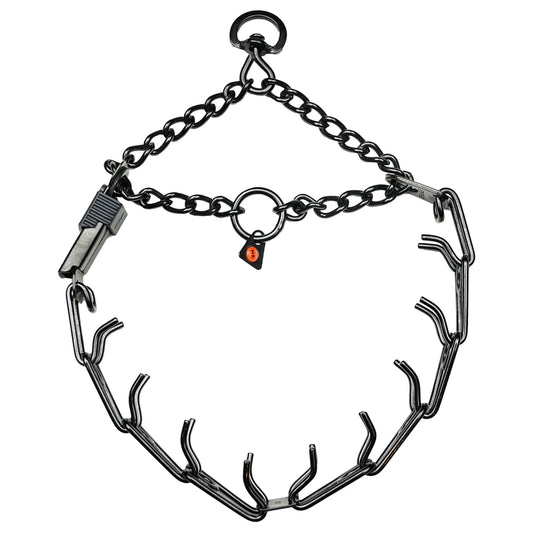 Herm Sprenger Collier De Travail Stainless Noir Avec Clip Quick Release